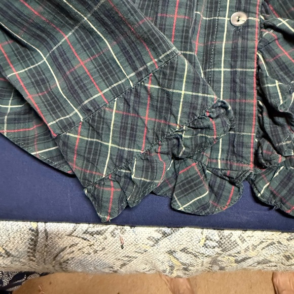 Plaid Ruffle Button-Up Shirt - Picture 11 of 14